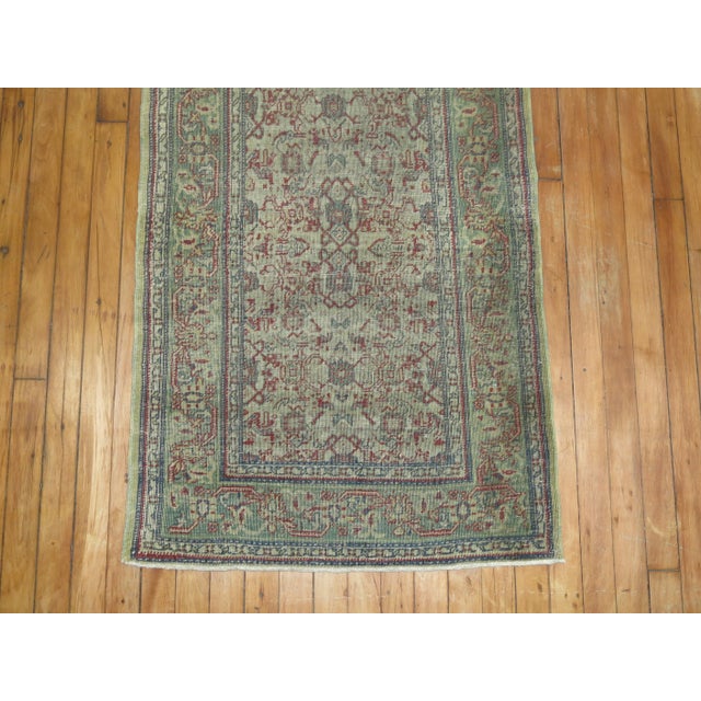 20th Century Zabihi Collection Long Gray Turkish Runner For Sale In New York - Image 6 of 7