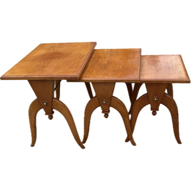 Mid 20th Century MCM Nesting Tables - Set of 3 For Sale - Image 5 of 12