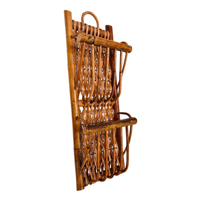 Bamboo/Rattan Wall Mail/Document Holder For Sale