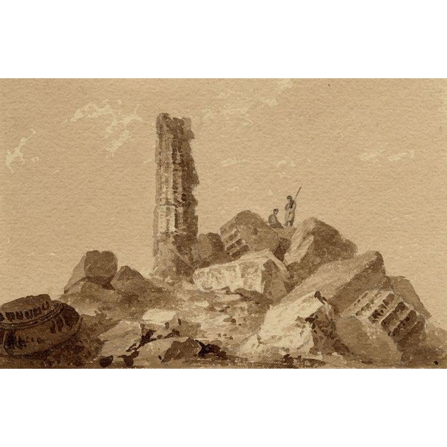 William Page, Temple of Hercules, Sicily, Watercolour For Sale - Image 4 of 9