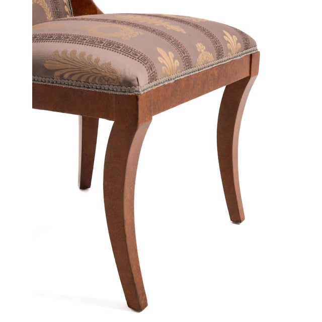 John Widdicomb Klismos Saber Leg Side Chair Jw-1773 Burl Regency Neoclassical 1960s For Sale - Image 16 of 18