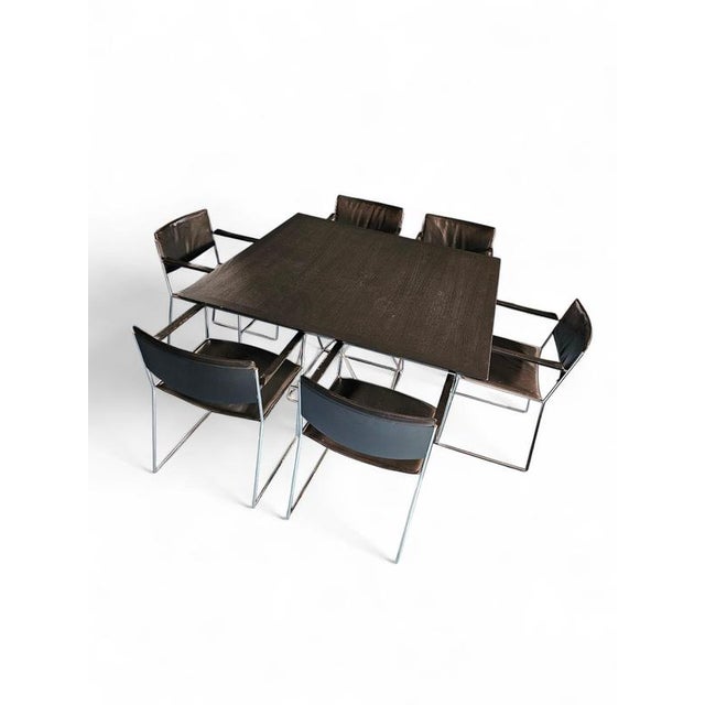 Arco Dining Set from Arnold Merckx, 1980s, Set of 7 For Sale - Image 3 of 5
