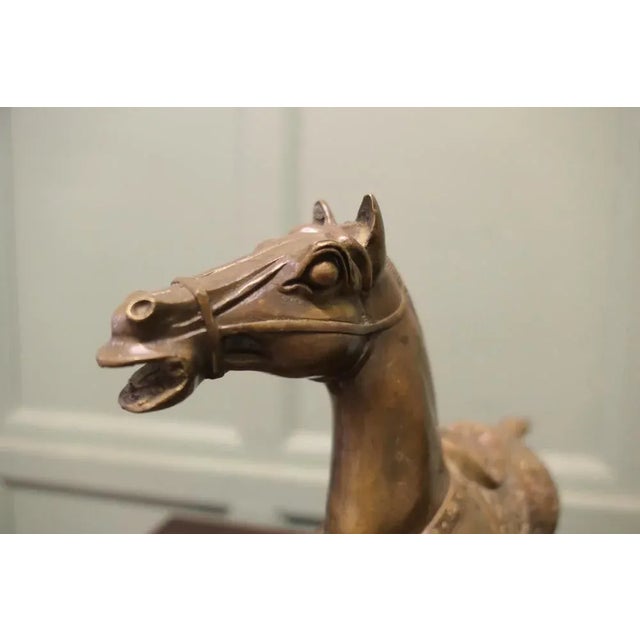1950s Vintage Decorated Bronze Tang Horse, 1950 For Sale - Image 5 of 8