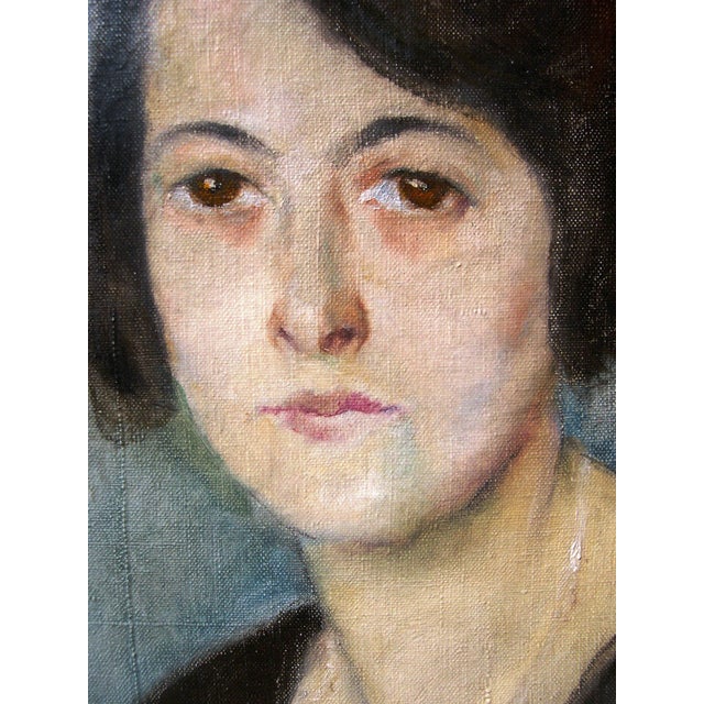 Pal Fried, Portrait of a Young Woman, 1933, Oil on Canvas, Framed For Sale - Image 4 of 10