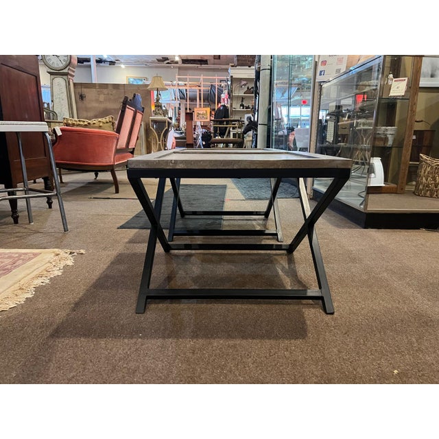 Vintage Wood & Iron Side Tables For Sale In Philadelphia - Image 6 of 8