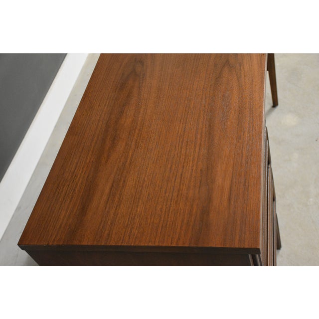 Wood 1960s Restored Walnut Mid Century Desk by Pepplers Furniture For Sale - Image 7 of 11