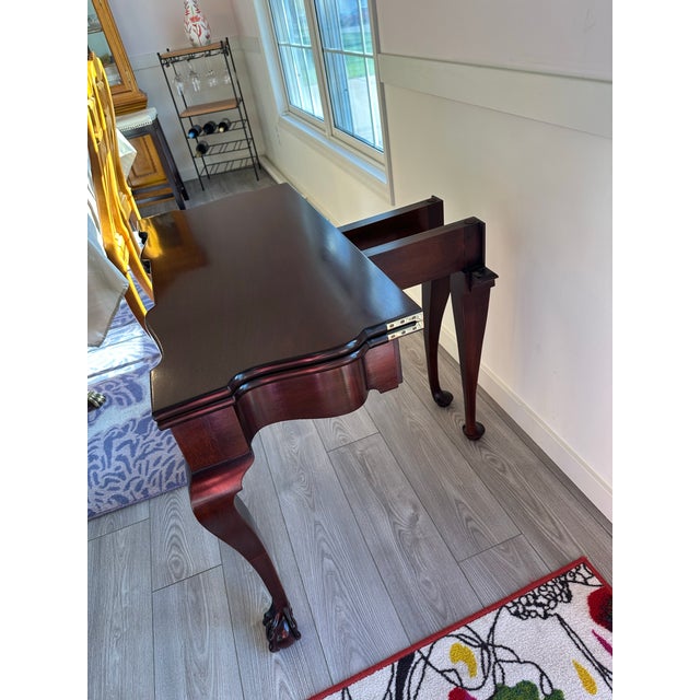 Mid 20th Century Kindel Flip Top Gaming Mahogany Table For Sale - Image 10 of 12