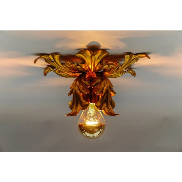 Mid-Century Modern Small Florentine Gilded Ceiling Lamp by Kögl, Germany, 1960s For Sale - Image 3 of 8