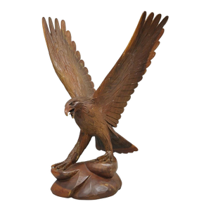 Vintage Black Forest 24" Hand Carved Wood Bald Eagle Figure Statue Sculpture