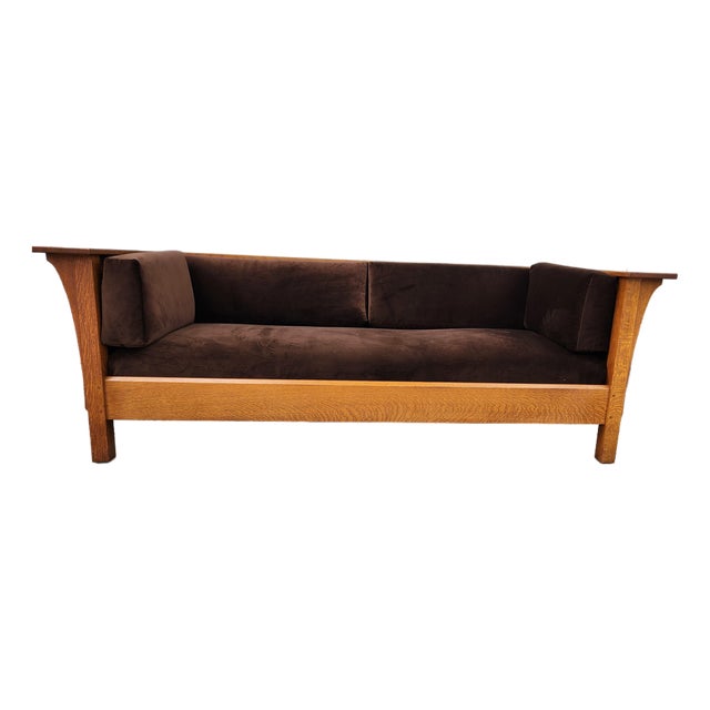 1980s Stickley Mission Oak Sofa For Sale