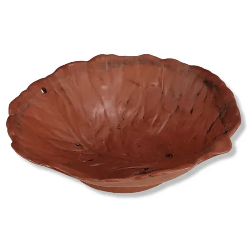 Mid-Century Modern Vintage Terracotta Leaf-Form Hanging Planter, 9.25" For Sale - Image 3 of 7