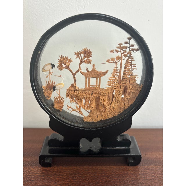 Vintage Mid Century Chinese Cork Diorama For Sale - Image 4 of 8