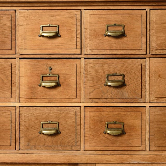 Late 19th Century French Oak Bank Office Filing Cabinet For Sale - Image 9 of 14