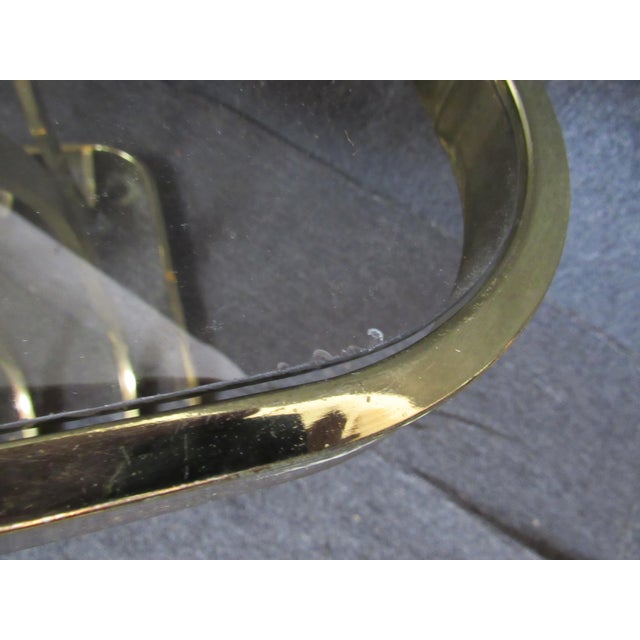 Mid 20th Century Brass Smoked Glass Side Tables - 2 Pieces For Sale In New York - Image 6 of 7