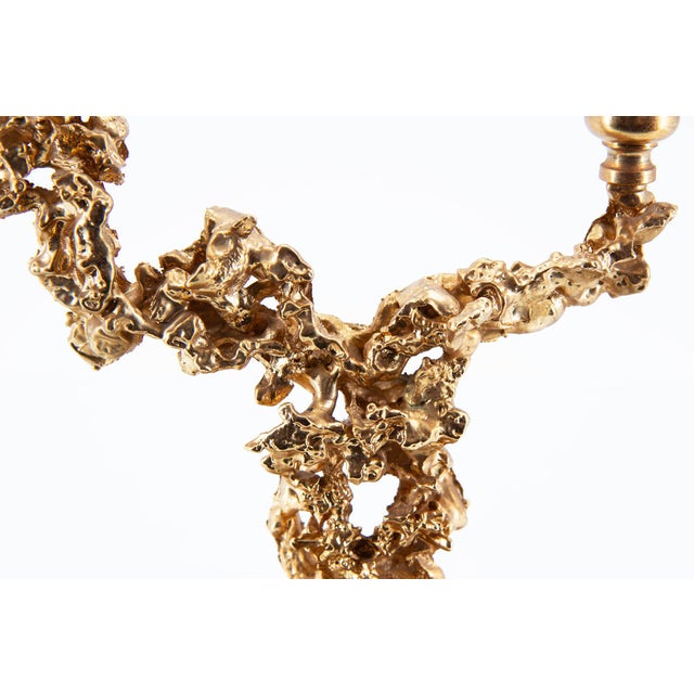Gilded Bronze Candelabra by Claude Victor Boeltz, 1970s For Sale - Image 9 of 12