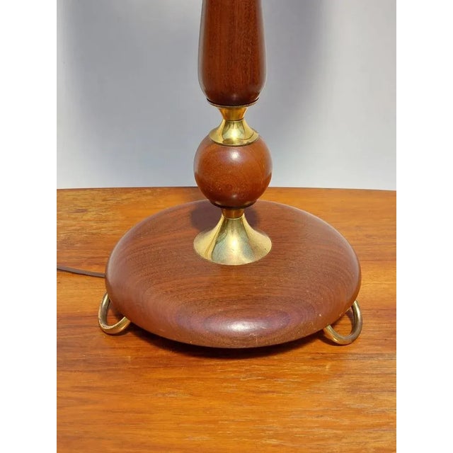 Brown Art Nouveau Lacquered Wood Table Lamp, 1930s For Sale - Image 8 of 10