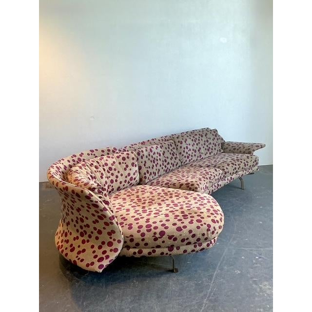 Vintage Italian Biomorphic Sectional Sofa For Sale - Image 4 of 12