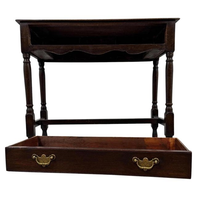 Antique English Oak Side Table, 1700s For Sale - Image 3 of 12