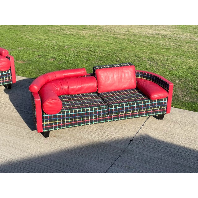 i4 Mariani Postmodern Italian Molto + Di Maroon Leather Sofas by Ammannati & Vitelli for I4 Mariani - a Pair For Sale - Image 4 of 12