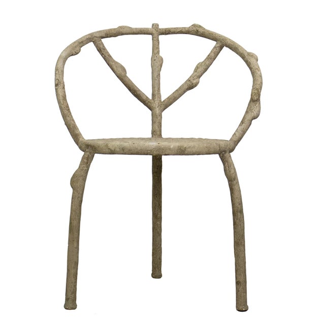 Matthew Izzo Home Faux Bois Three Legged Chair For Sale - Image 4 of 4