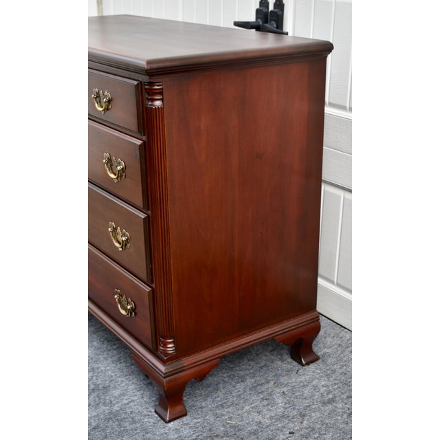 Wood Vintage Chippendale Mahogany Chest of Drawers Carved Shell Dresser For Sale - Image 7 of 16