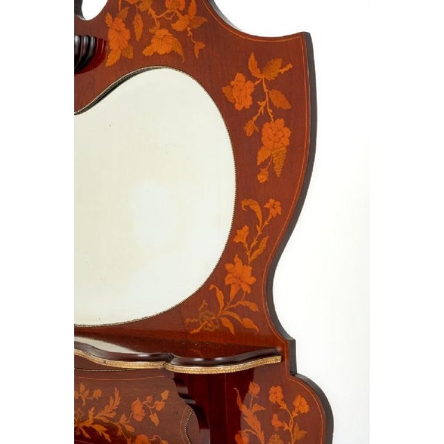 Victorian Inlay Mirror Console Cabinet For Sale - Image 11 of 13