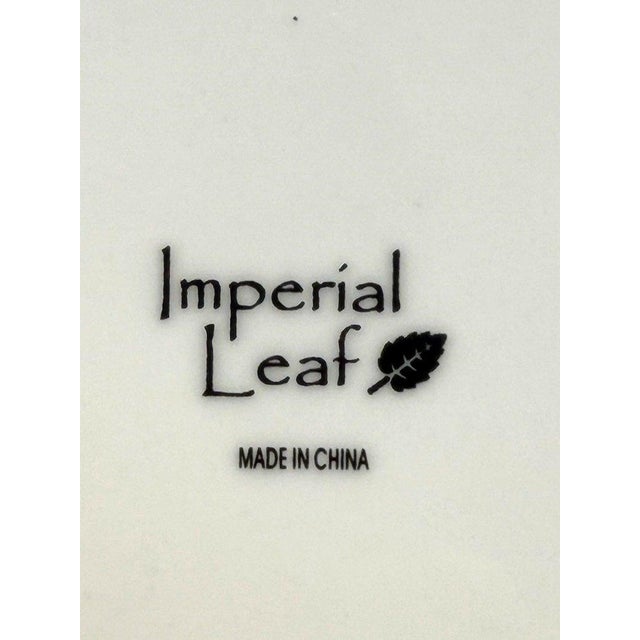 Late 20th Century Imperial Leaf Tobacco Leaf Salad Plate Floral Gold Trim China For Sale - Image 4 of 4