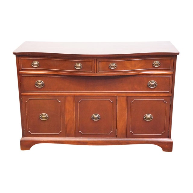 Traditional Brickwede Brothers Solid Mahogany Traditional Duncan Phyfe Style 54" Bowfront Buffet 257 For Sale - Image 3 of 14