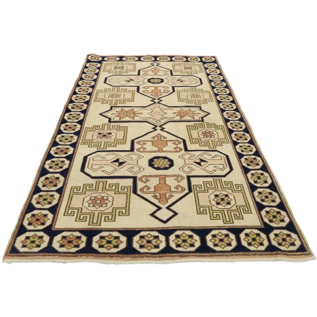 Vintage Turkish Oushak Rug, 03'05 X 05'10 For Sale - Image 4 of 10