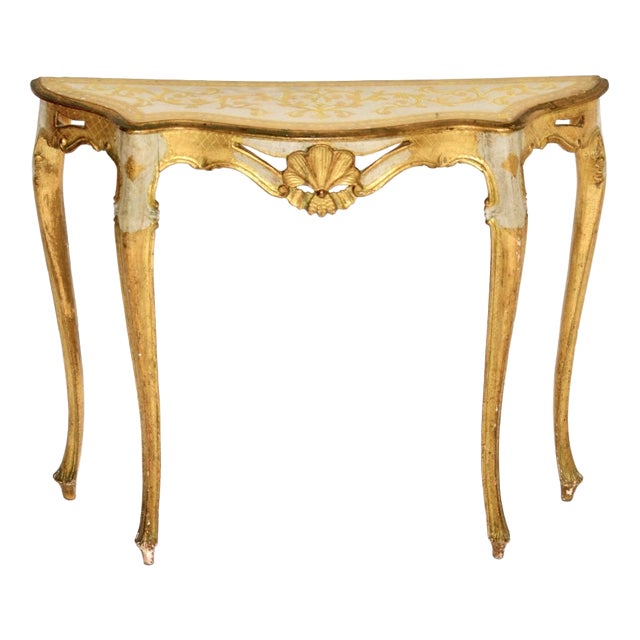 Vintage Venetian Parcel Gilt Console Table, 1930 For Sale
