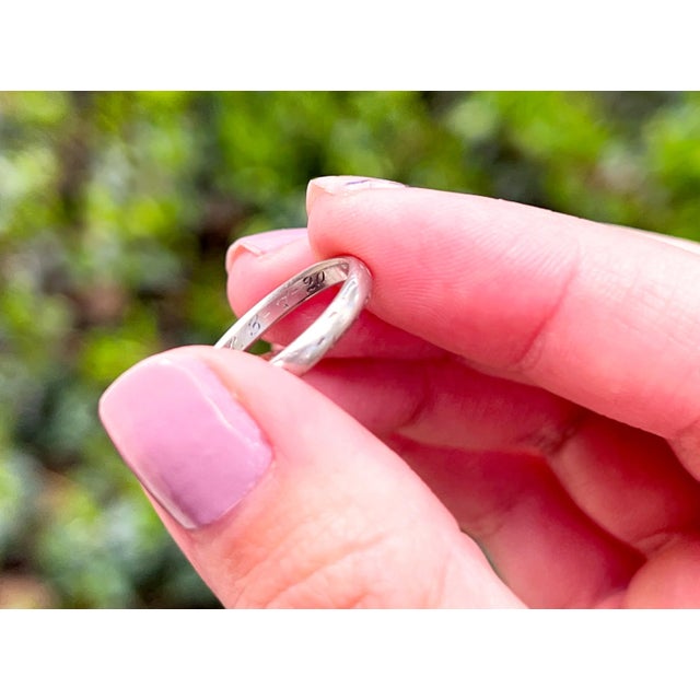 1920s Art Deco Platinum Wedding Ring, Size 5.5 For Sale In Los Angeles - Image 6 of 7