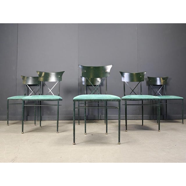 Green Vintage Dining Chairs from Belgochrom, 1970s, Set of 6 For Sale - Image 8 of 12