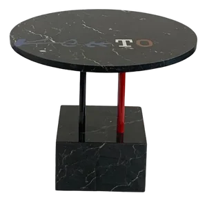 Kleeto Table in Inlaid Marble and Metal by Cleto Munari