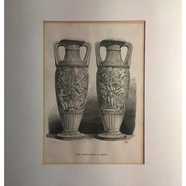 French Artist, Neoclassical Roman Marble Urns, 1850, Black and White Print For Sale - Image 3 of 18