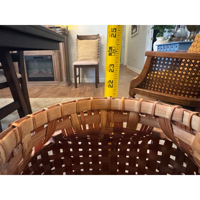 Early 20th Century Architectural Handwoven Split-Wood Basket Vessel With Sculptural Form For Sale - Image 9 of 11