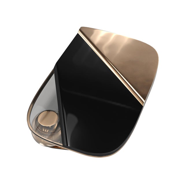 Metal "Maschera" Coffee Table With Bronze, Stainless Steel, Handmade For Sale - Image 7 of 8