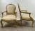 French French Louis XV Style Bergère Armchair, Painted Frame, Floral Embroidery, a Pair For Sale - Image 3 of 15