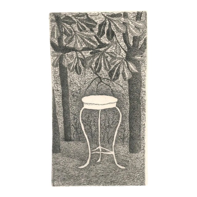 Table in the Wood - Original Etching by Giuseppe Viviani - 1949 1949 For Sale