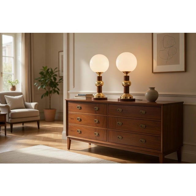 Art Deco Table Lamps, Poland, 1950, Set of 2 For Sale - Image 9 of 9