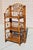 Mid-Century Modern Vintage French Bamboo & Rattan Folding Étagère - Mid-Century Modern Style With Elegant Metal Accents For Sale - Image 3 of 16