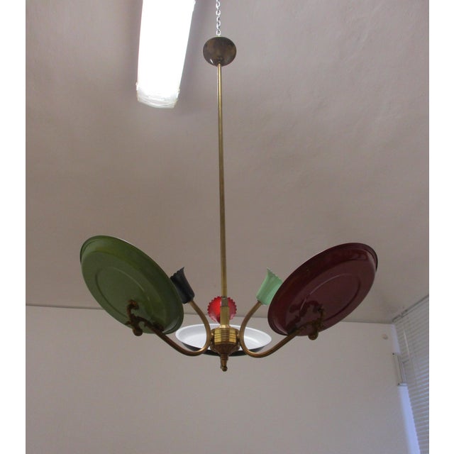Mid-Century 3-Light Chandelier, Italy, 1950s For Sale - Image 6 of 10