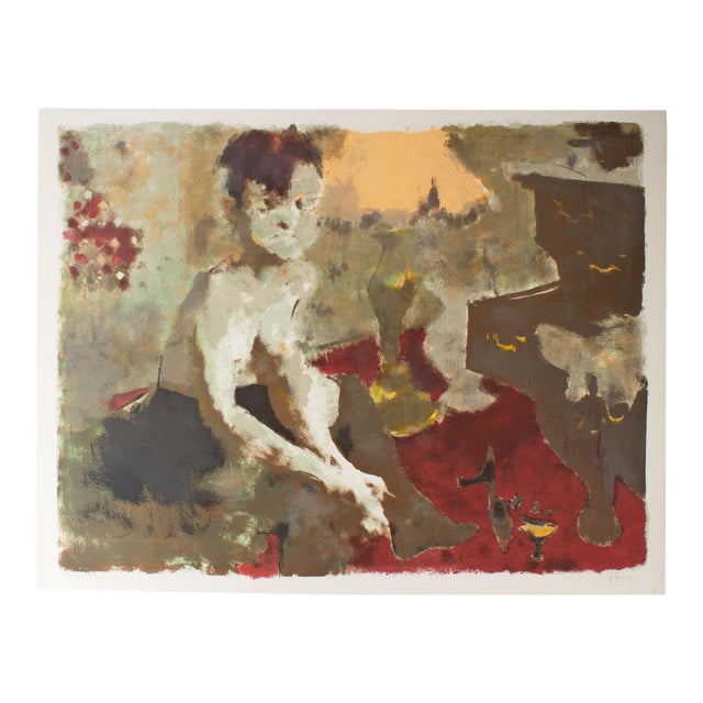 “Blue Angel” Artist’s Proof Lithograph by Jack Levine For Sale