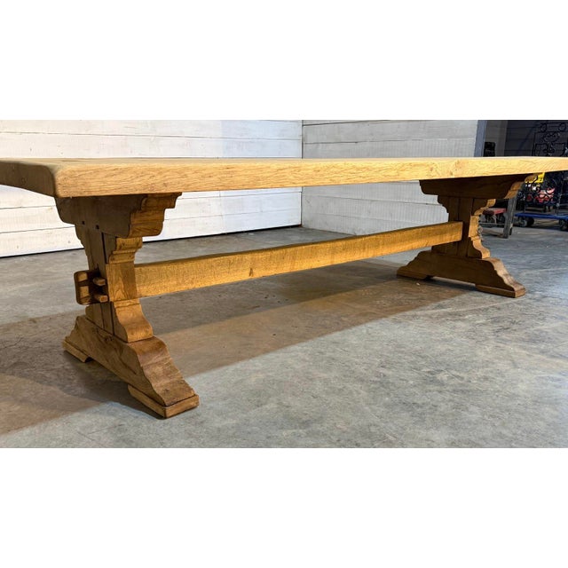 Large French Oak Farmhouse Dining Table, 1920 For Sale - Image 17 of 18