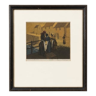 “Waiting for the Boat” Signed & Numbered Limited Edition Nautical Artwork | Possible Etching | R. L. Howey For Sale