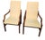 Brass 1980s 2 Henredon Scene One Campaign Dining Room Armchairs MCM Oak Brass For Sale - Image 8 of 14