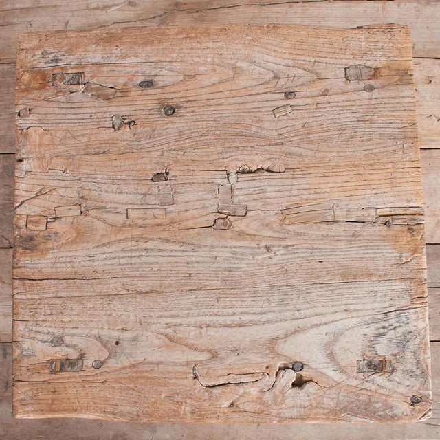 Antique Rustic Square Side Table For Sale - Image 4 of 12