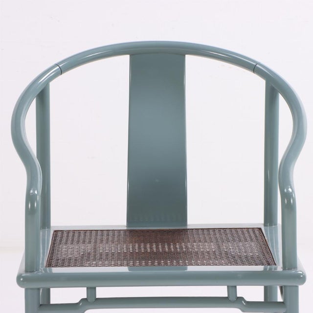 Wood A Set of 12 Lacquered, Rounded-Back Armchairs With Cane Seats, C. 1970. For Sale - Image 7 of 7