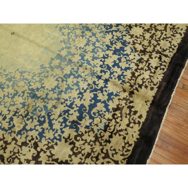 Zabihi Collection Floral Antique Chinee Rug - 8'11" x 11'5" For Sale In New York - Image 6 of 11