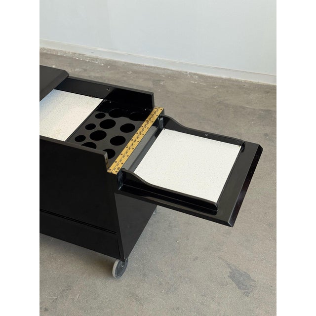 1990s Post Modern Black Lacquer Bar For Sale - Image 10 of 10