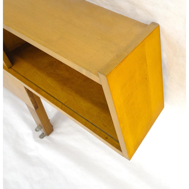 Mid 20th Century Edmund Spence Blond Birch 92" Long Headboard Bed w/ Storage Compartment c1960s For Sale - Image 5 of 15